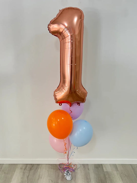 Jumbo Number and 4 Latex Bouquet